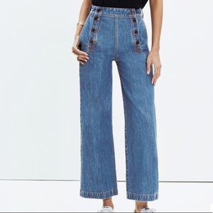 Madewell Rivet and Thread Wide Leg Cropped Jeans